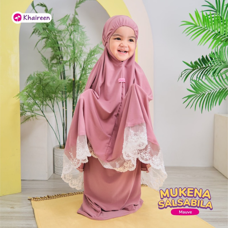 KHAIREEN Mukena Salsabila (1-6 Tahun) Mukena Jersey Anak Mukena Sekolah Anak