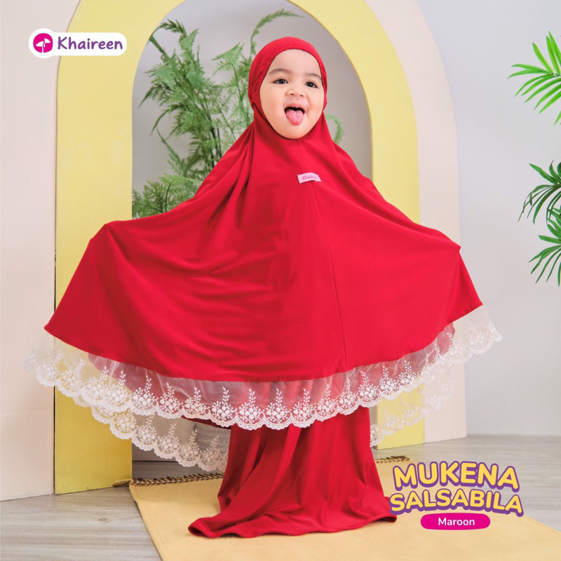 KHAIREEN Mukena Salsabila (1-6 Tahun) Mukena Jersey Anak Mukena Sekolah Anak