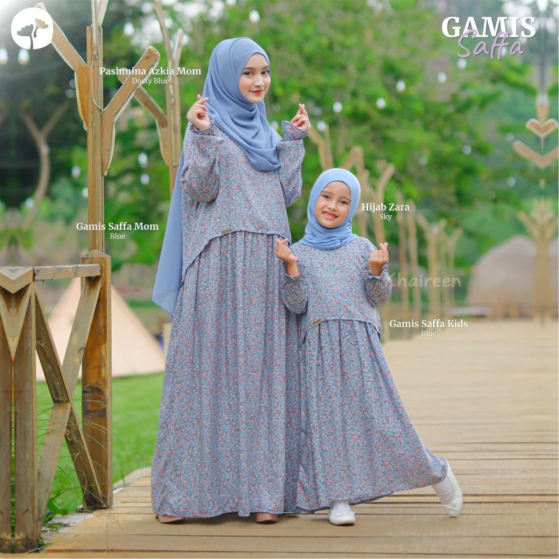 KHAIREEN Gamis Saffa Moms Gamis Katun Motif Gamis Katun Tanpa Hijab