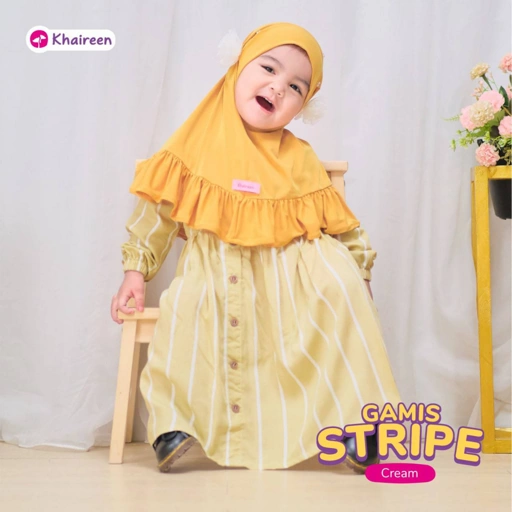 Image of KHAIREEN Gamis Stripe (0-9 Tahun) Gamis Anak