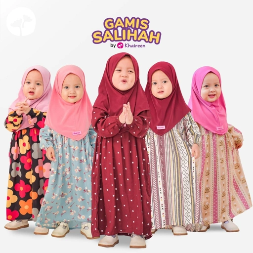 Image of KHAIREEN Gamis Salihah (0-10 Tahun) Gamis Rayon Motif Anak Gamis Aqiqah