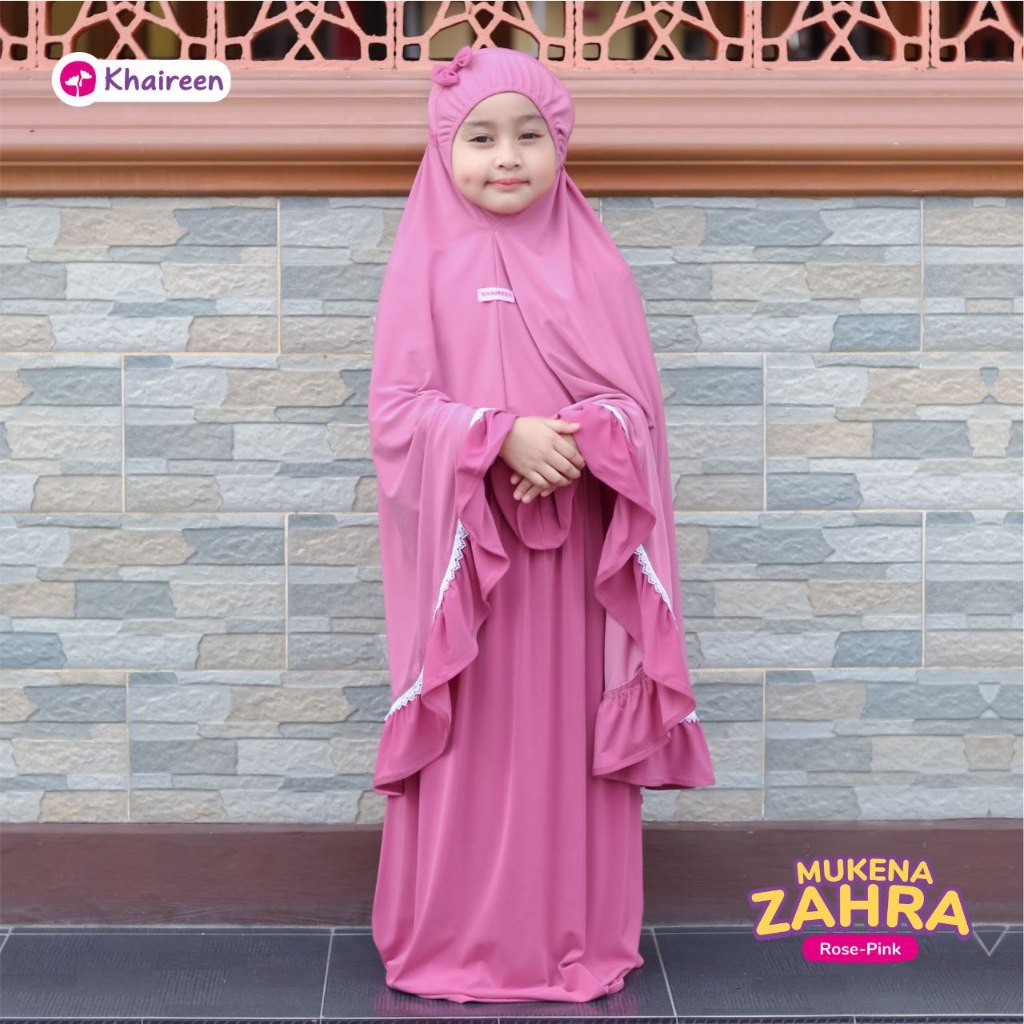 KHAIREEN Mukena Zahra (1-8 Tahun) Mukena Anak Polos Jersey Premium Adem Mukena PAUD TK SD