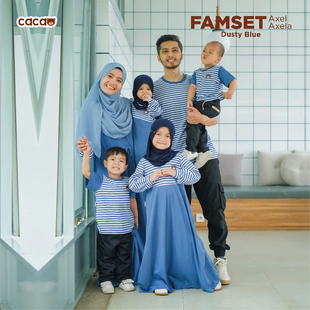 KHAIREEN Family Set Axel Axela Dusty Blue by Cacao Kidswear