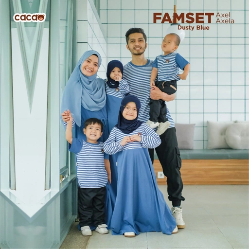 KHAIREEN Family Set Axel Axela Dusty Blue by Cacao Kidswear