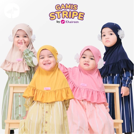 Image of KHAIREEN Gamis Stripe (0-9 Tahun) Gamis Anak