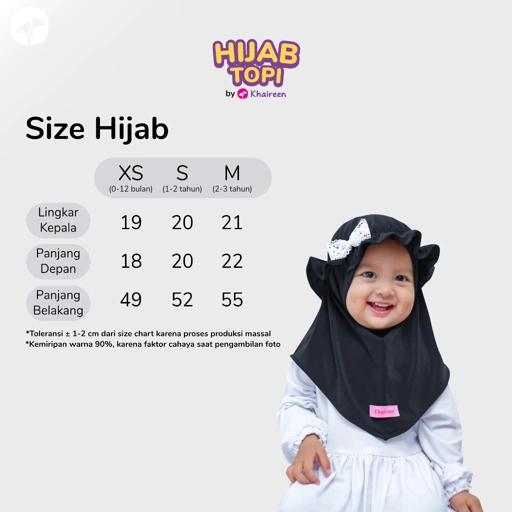 Image of KHAIREEN Hijab Topi (0-3 tahun) Hijab Anak Jilbab Topi Hijab Bayi Jilbab Bayi