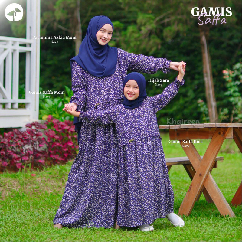 KHAIREEN Gamis Saffa Moms Gamis Katun Motif Gamis Katun Tanpa Hijab