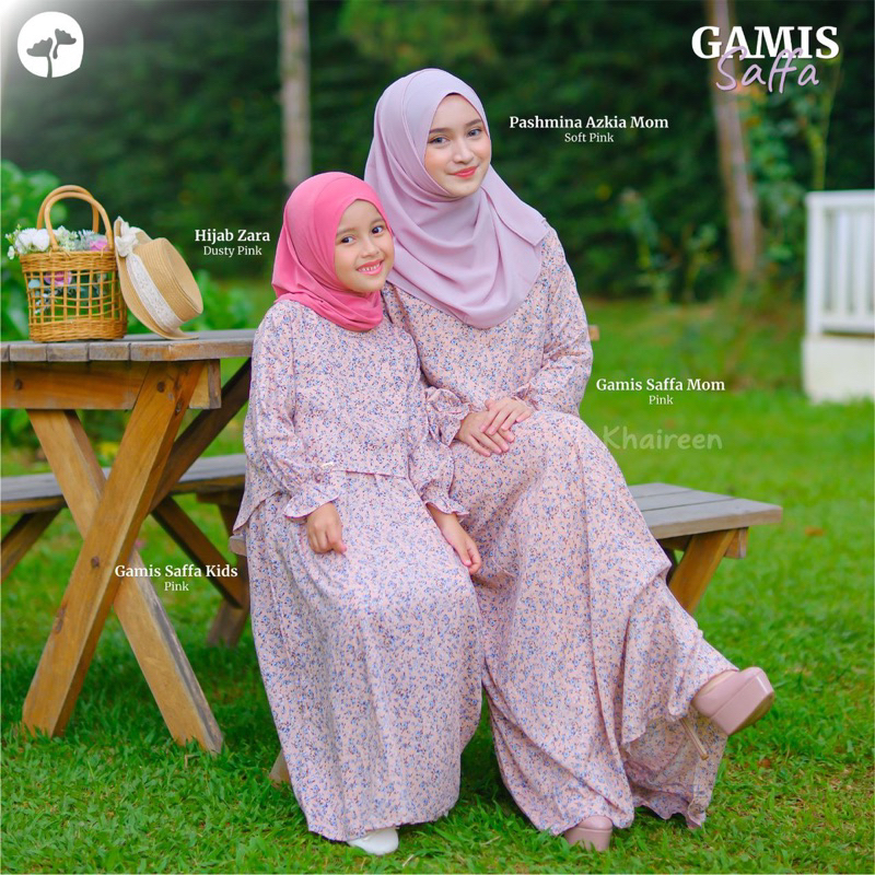 KHAIREEN Gamis Saffa Moms Gamis Katun Motif Gamis Katun Tanpa Hijab