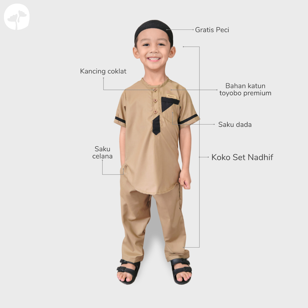 KHAIREEN Koko Set Nadhif (0-10 Tahun) Koko Anak Koko Anak Laki-laki Koko Anak Katun