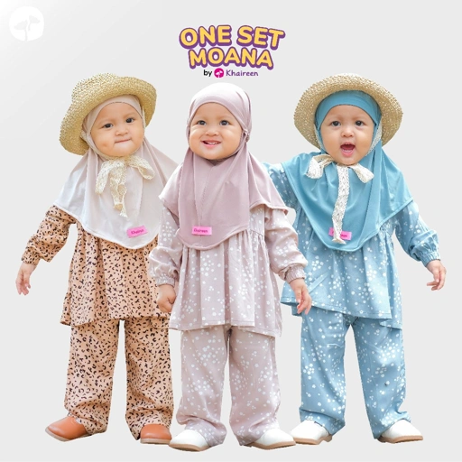 Image of KHAIREEN One Set Moana (0-9 Tahun) One Set Anak Setelan Anak Katun Baju Set Anak