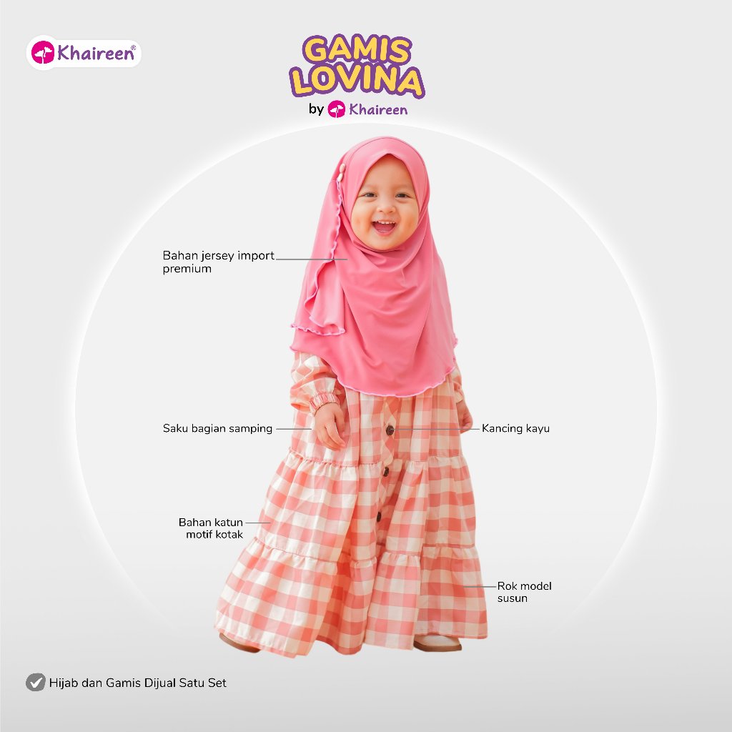 KHAIREEN Gamis Lovina Couple Mom and Kids Gamis Katun Couple Gamis Katun Motif Gamis Katun Mom Gamis Katun Anak