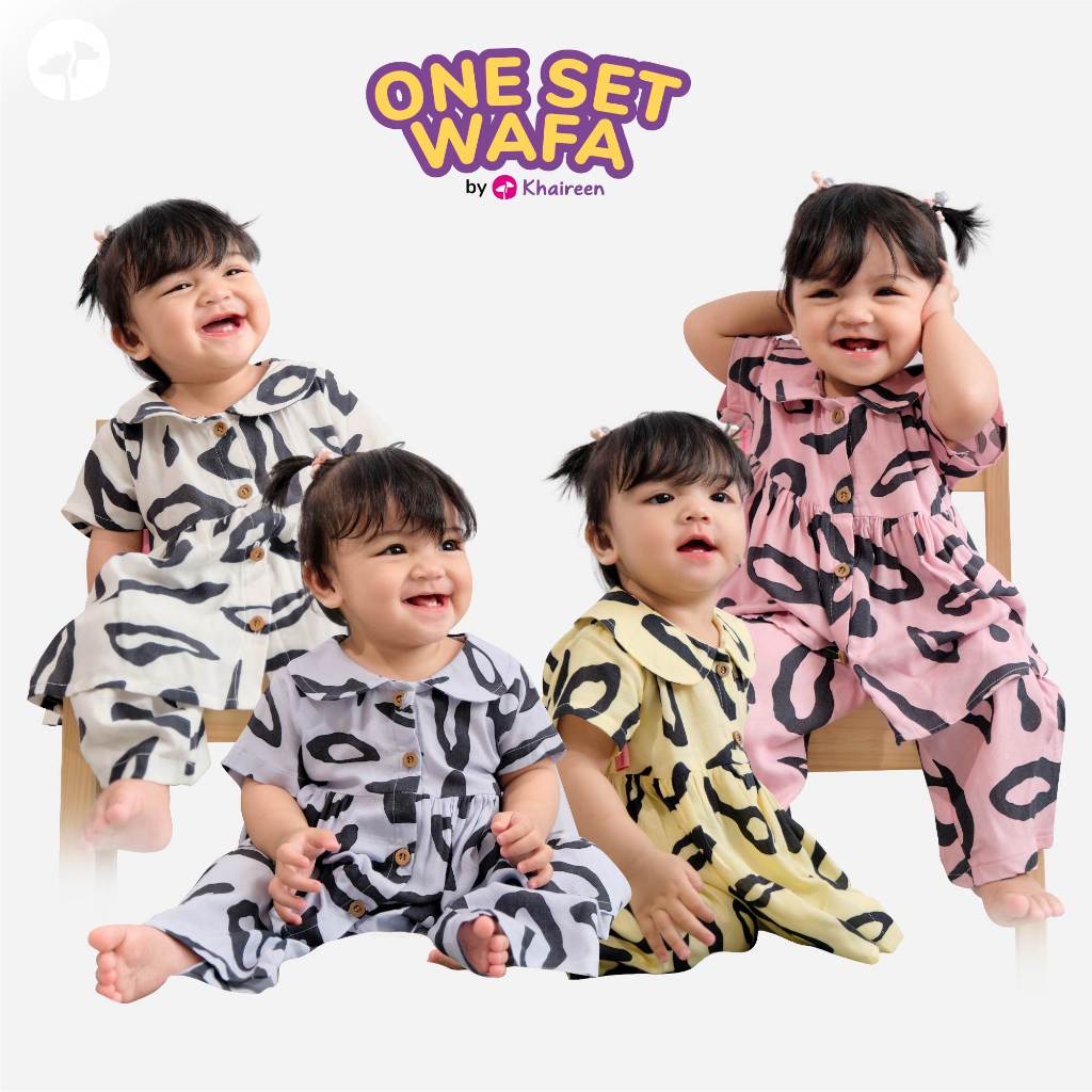 KHAIREEN One Set Wafa Lengan Pendek / One Set Anak