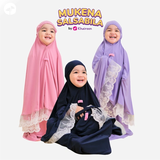 Image of KHAIREEN Mukena Salsabila (1-6 Tahun) Mukena Jersey Anak Mukena Sekolah Anak 