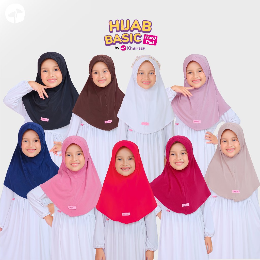 KHAIREEN Hijab Basic Hard Pad (0-5 Tahun) Jilbab Anak Polos Jilbab Sekolah Jilbab Anak Kaos Hijab Anak
