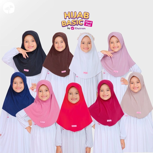 Image of KHAIREEN Hijab Basic Hard Pad (0-5 Tahun) Jilbab Anak Polos Jilbab Sekolah Jilbab Anak Kaos Hijab Anak