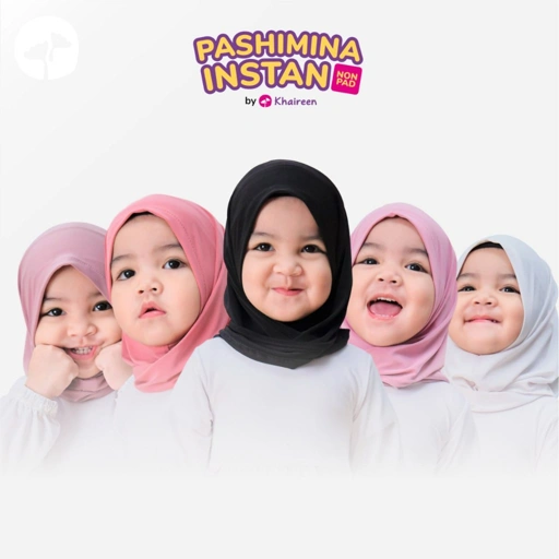 Image of KHAIREEN Pashmina Instan Non pad / Hijab Jersey Anak Bayi Balita 0-10 tahun