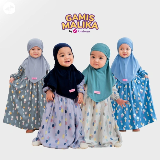 Image of KHAIREEN Gamis Malika Kids (0-9 Tahun) Gamis Anak Set Hijab Gamis Anak Katun Gamis Anak Katun Motif 