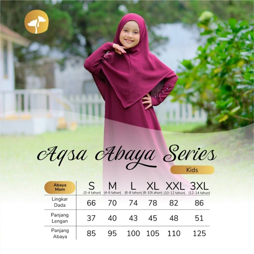 Image of KHAIREEN Aqsa Abaya Couple Kids Mom / Abaya Crinckle Syari / Abaya Haji Umroh Crinkle Couple Ibu Anak