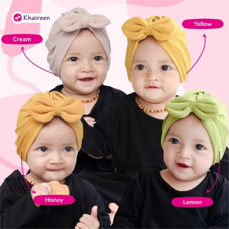KHAIREEN Plain Turban (0-2 Tahun) Turban Anak Turban Bayi Polos