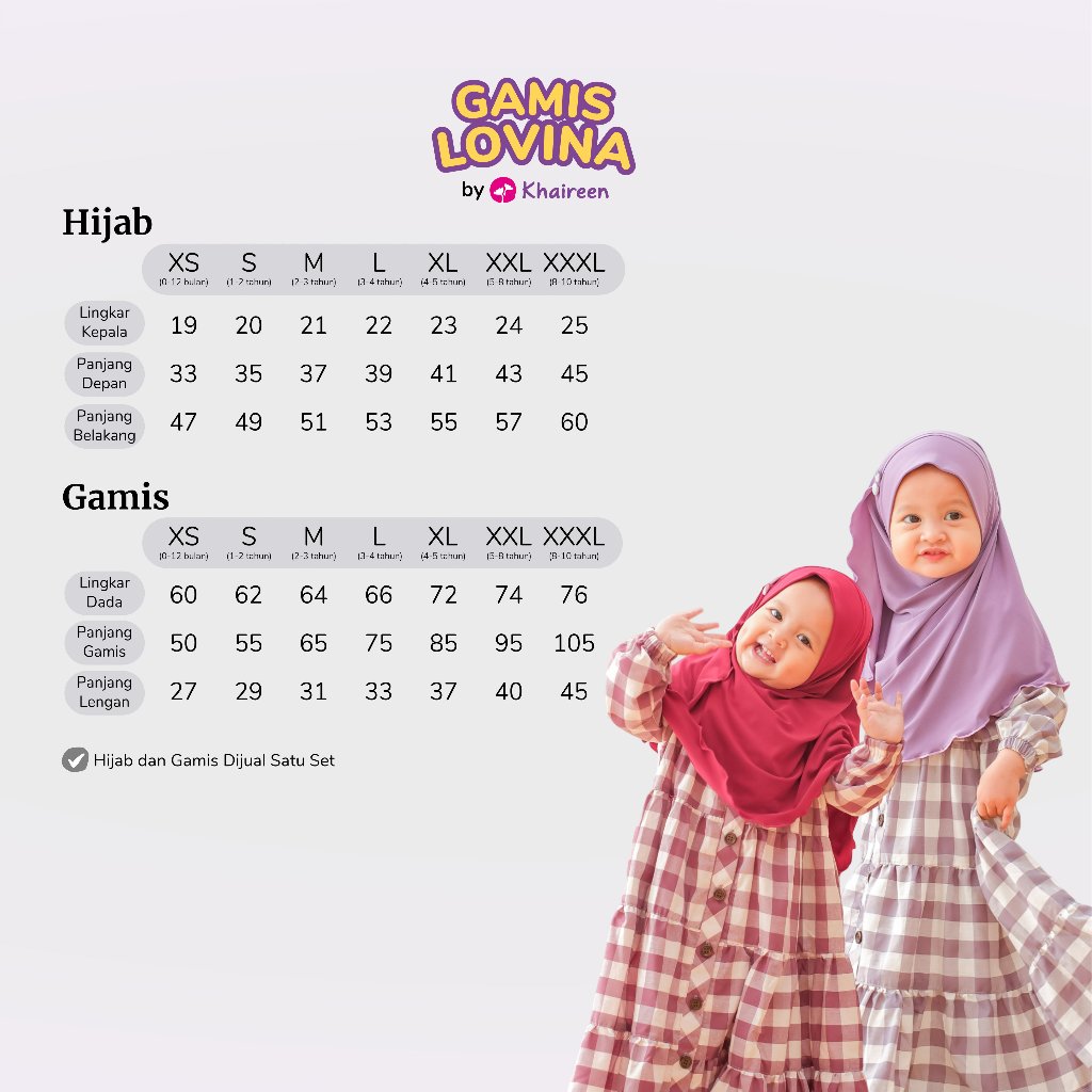 KHAIREEN Gamis Lovina Couple Mom and Kids Gamis Katun Couple Gamis Katun Motif Gamis Katun Mom Gamis Katun Anak