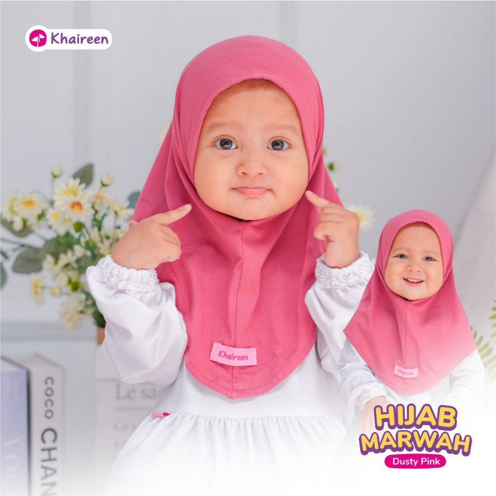 KHAIREEN Hijab Marwah (0-5 tahun) Hijab Anak Rayon Spandek Hijab Aqiqah Hijab Bayi Adem