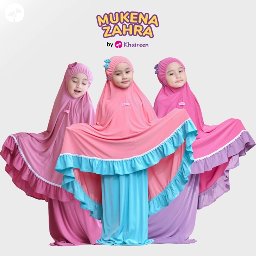 Image of KHAIREEN Mukena Zahra (1-8 Tahun) Mukena Anak Polos Jersey Premium Adem Mukena PAUD TK SD