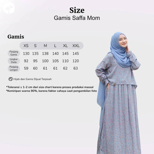 Image of KHAIREEN Gamis Saffa Moms Gamis Katun Motif Gamis Katun Tanpa Hijab