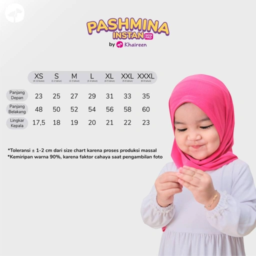 Image of KHAIREEN Pashmina Instan Non pad / Hijab Jersey Anak Bayi Balita 0-10 tahun