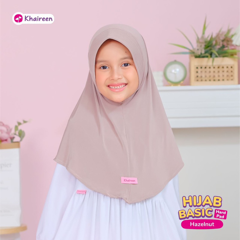 KHAIREEN Hijab Basic Hard Pad (5-14 Tahun) Hijab Anak Hijab Anak Polos Jilbab Anak Kaos Jilbab Sekolah Anak