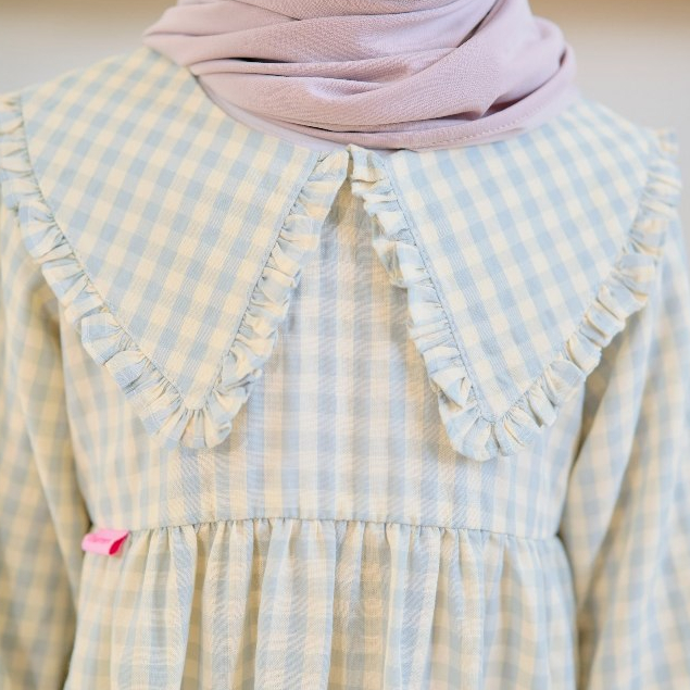 KHAIREEN Gamis Cala (1-10 Tahun) Gamis Anak Set Hijab Gamis Anak Katun Gamis Anak Motif Kotak