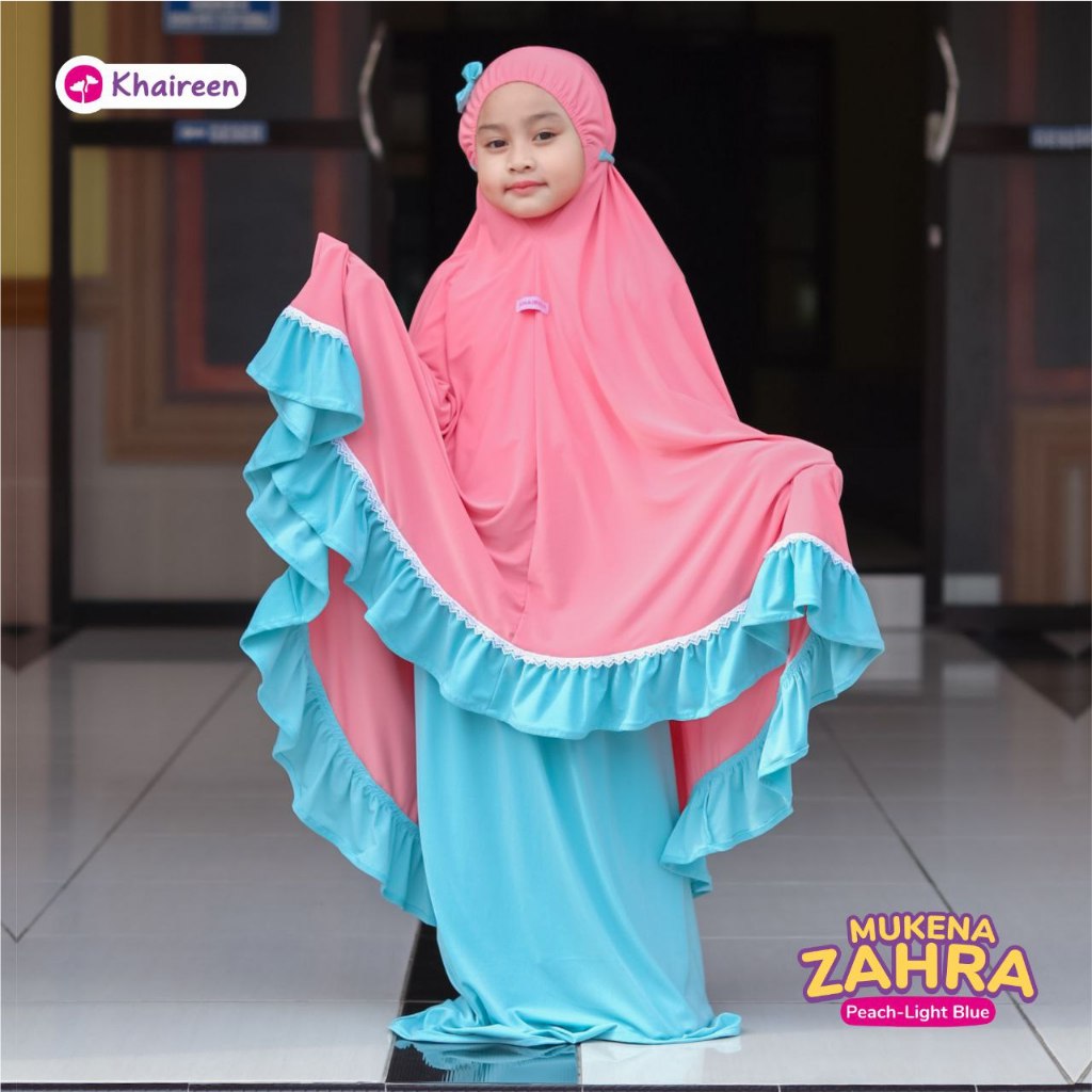 KHAIREEN Mukena Zahra (1-8 Tahun) Mukena Anak Polos Jersey Premium Adem Mukena PAUD TK SD