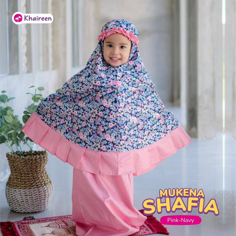 KHAIREEN Mukena Shafia (1-5 tahun) Mukena Anak Mukena Anak Katun Mukena Motif