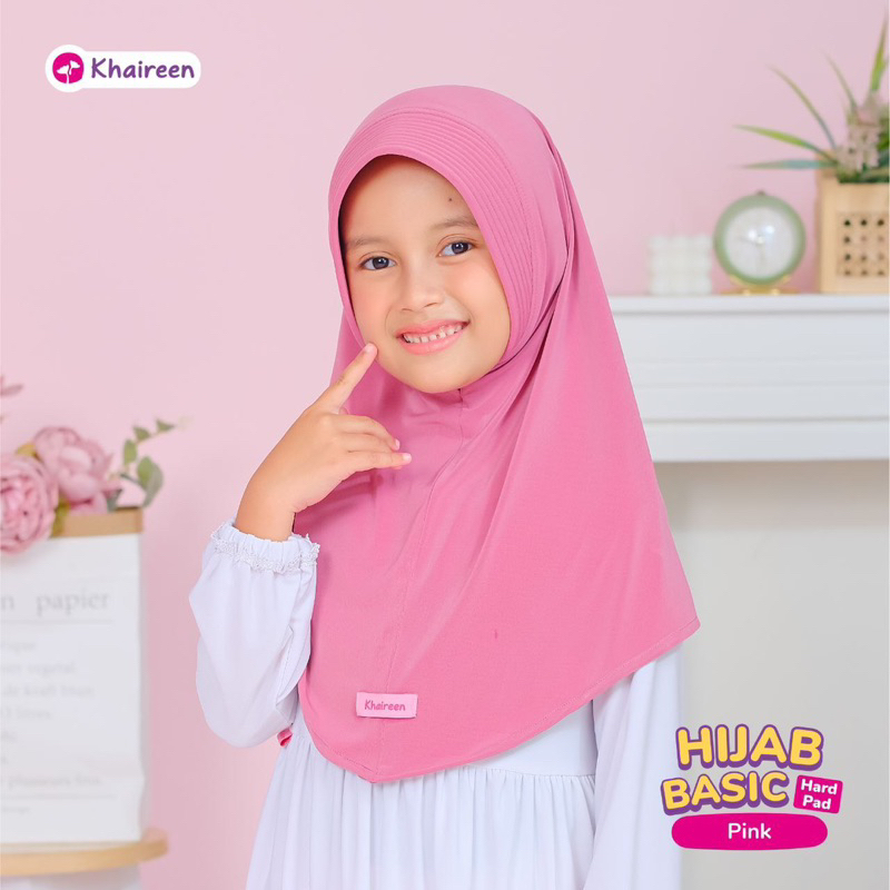 KHAIREEN Hijab Basic Hard Pad (5-14 Tahun) Hijab Anak Hijab Anak Polos Jilbab Anak Kaos Jilbab Sekolah Anak