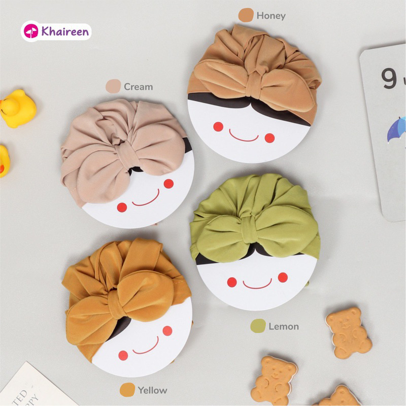 KHAIREEN Plain Turban (0-2 Tahun) Turban Anak Turban Bayi Polos