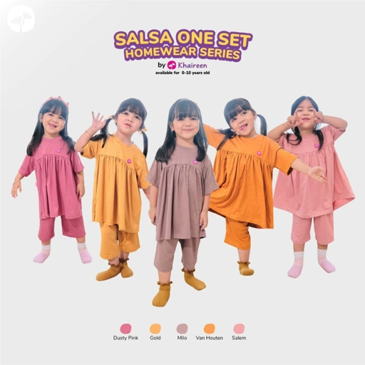 Image of KHAIREEN Salsa One Set Setelan Anak Perempuan One Set Anak Rayon Spandek (0-9 Tahun)