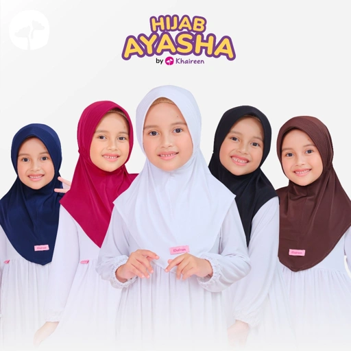 Image of KHAIREEN Hijab Ayasha (0-14 tahun) Hijab Sekolah Anak SD Kaos Adem Hijab Daily Anak