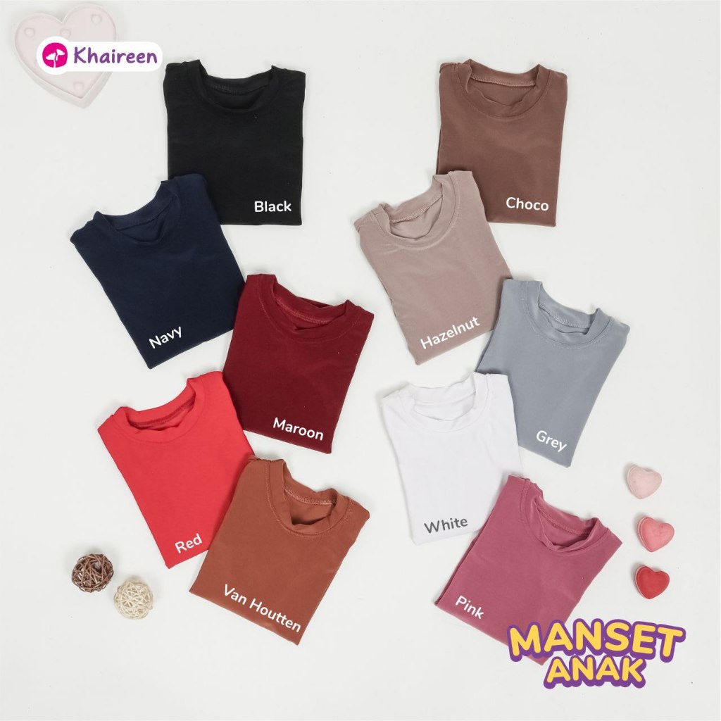 KHAIREEN Manset Anak (3-9 Tahun) Manset Anak Inner Lengan Panjang Jersey