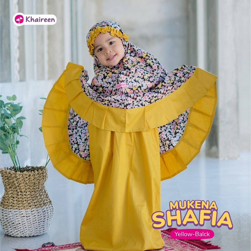 KHAIREEN Mukena Shafia (1-5 tahun) Mukena Anak Mukena Anak Katun Mukena Motif