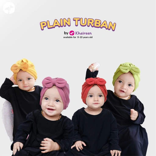 Image of KHAIREEN Plain Turban (0-2 Tahun) Turban Anak Turban Bayi Polos