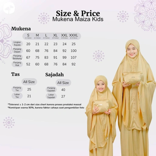 Image of KHAIREEN Mukena Maiza Couple Kids Mom Mukena Lebaran Mukena Silk