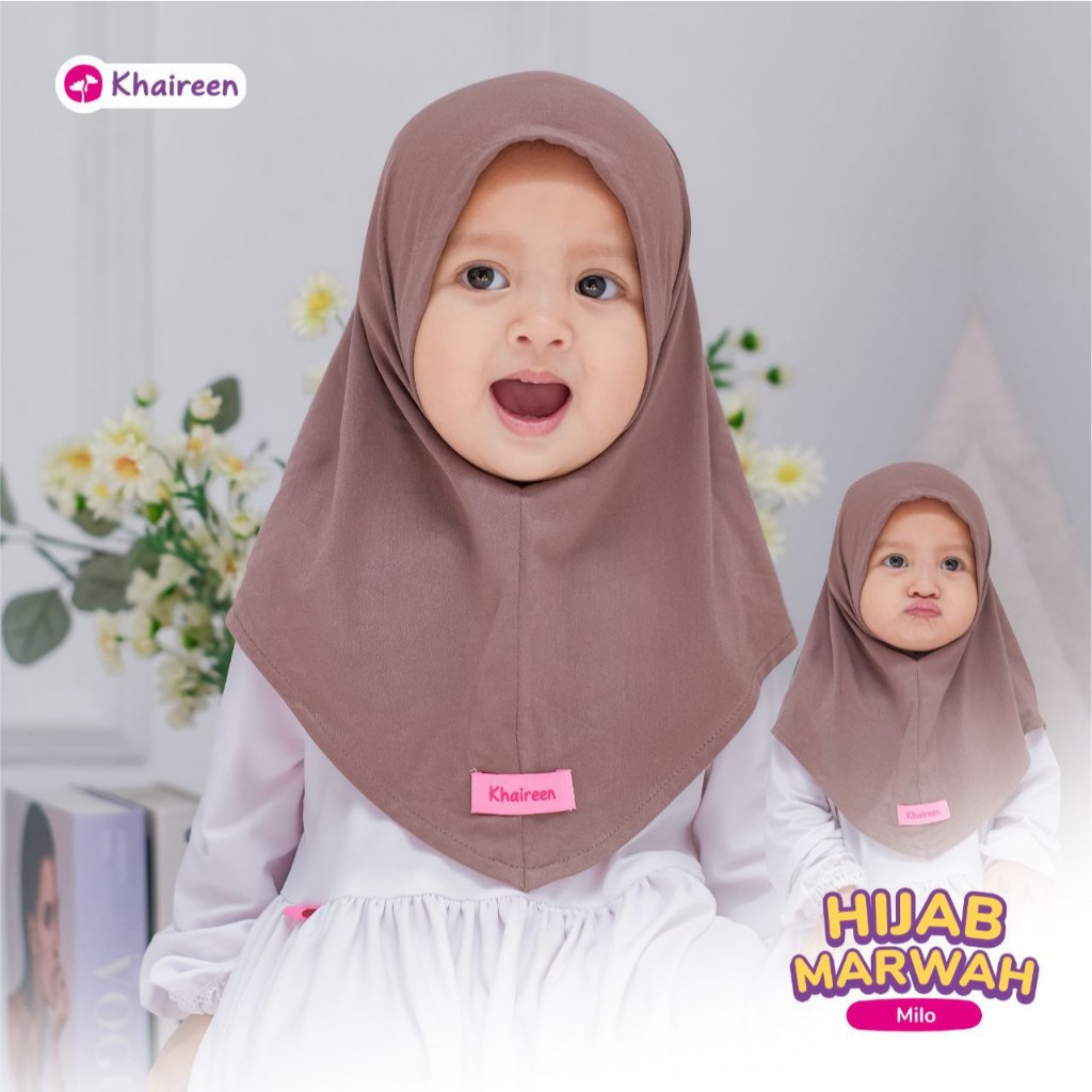KHAIREEN Hijab Marwah (0-5 tahun) Hijab Anak Rayon Spandek Hijab Aqiqah Hijab Bayi Adem