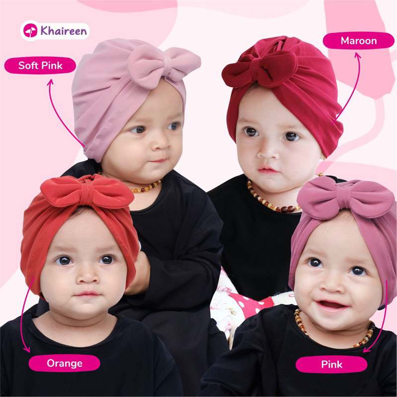 KHAIREEN Plain Turban (0-2 Tahun) Turban Anak Turban Bayi Polos