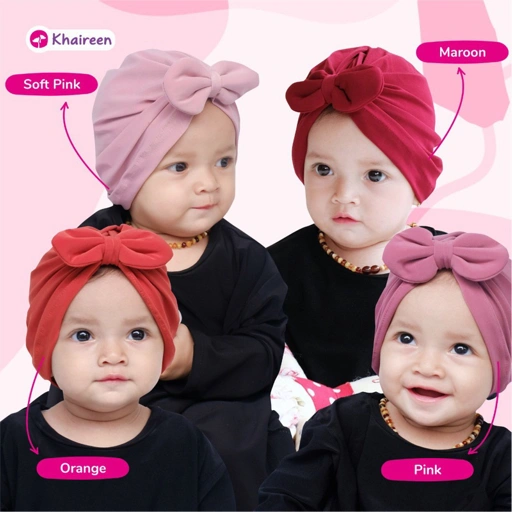Image of KHAIREEN Plain Turban (0-2 Tahun) Turban Anak Turban Bayi Polos