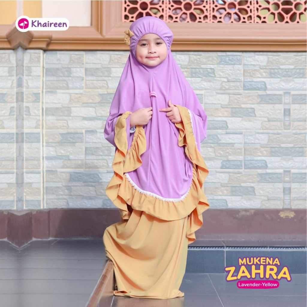 KHAIREEN Mukena Zahra (1-8 Tahun) Mukena Anak Polos Jersey Premium Adem Mukena PAUD TK SD