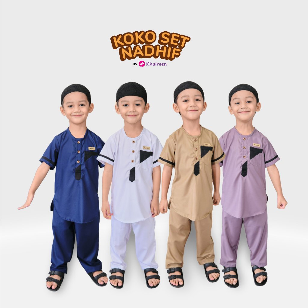 KHAIREEN Koko Set Nadhif (0-10 Tahun) Koko Anak Koko Anak Laki-laki Koko Anak Katun