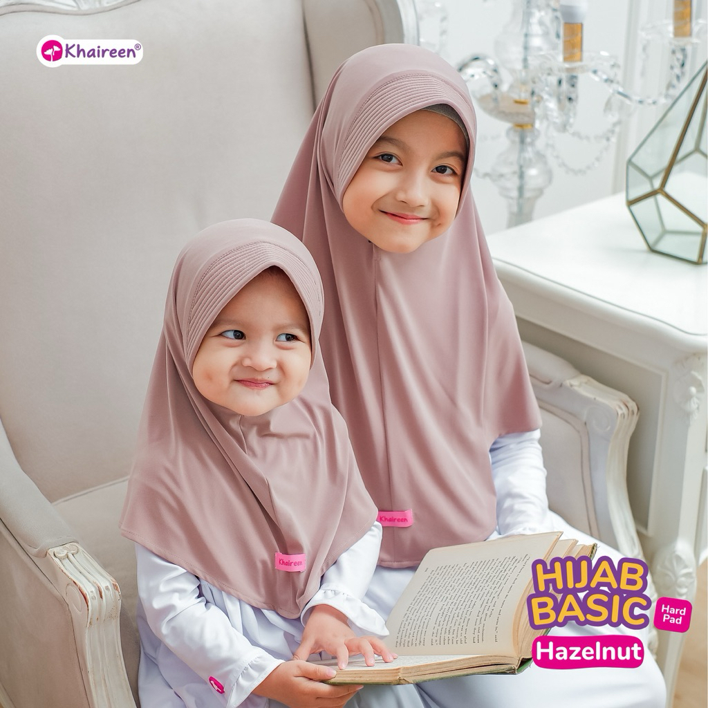 KHAIREEN Hijab Basic Hard Pad (0-5 Tahun) Jilbab Anak Polos Jilbab Sekolah Jilbab Anak Kaos Hijab Anak