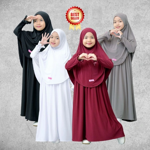 Image of KHAIREEN Gamis Anak Bayi Balita 1-10 Tahun Set Hijab Gamis Anak Adem