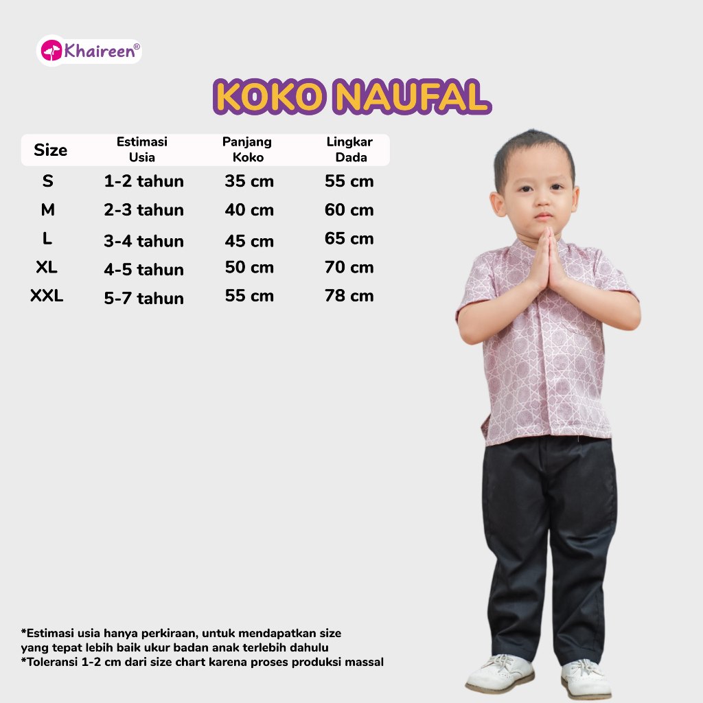KHAIREEN Koko Naufal Gamis Naysila (0-10 tahun) Koko Gamis Anak Couple