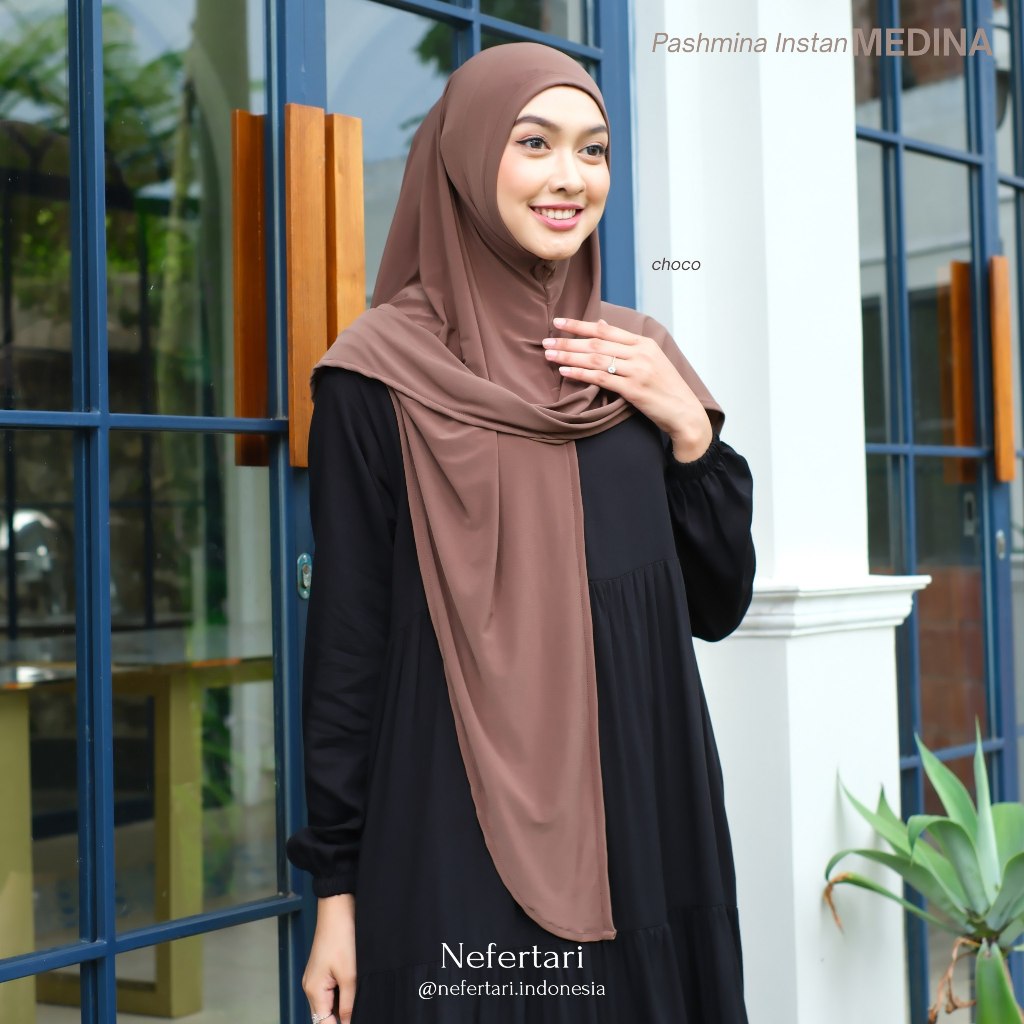 NEFERTARI Pashmina Instan Medina Pashiman Jersey Dewasa Pashmina Instan Dewasa Pashmina Syari