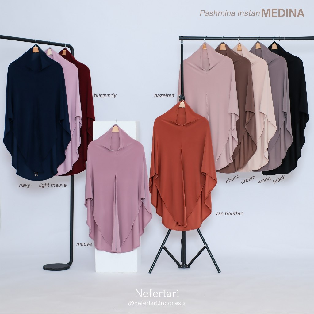 NEFERTARI Pashmina Instan Medina Pashiman Jersey Dewasa Pashmina Instan Dewasa Pashmina Syari